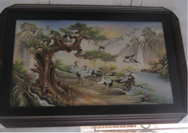 Tranh sứ tích cổ Bách Hạc Đồ TSTC-038