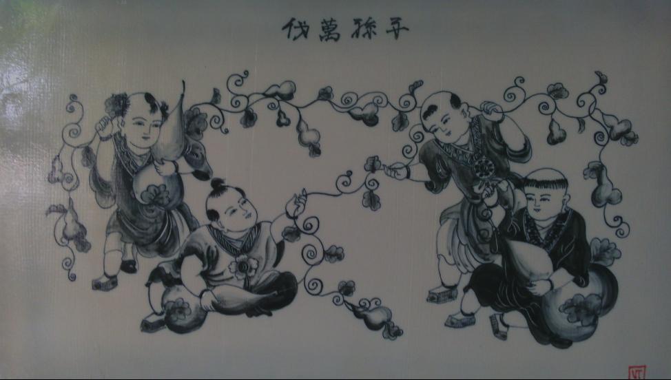 Tranh sứ Tử tôn vạn đại 017