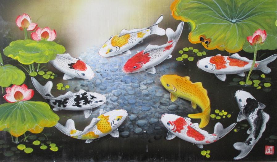 Tranh Cửu ngư quần hội ( cá Nhật ) 020