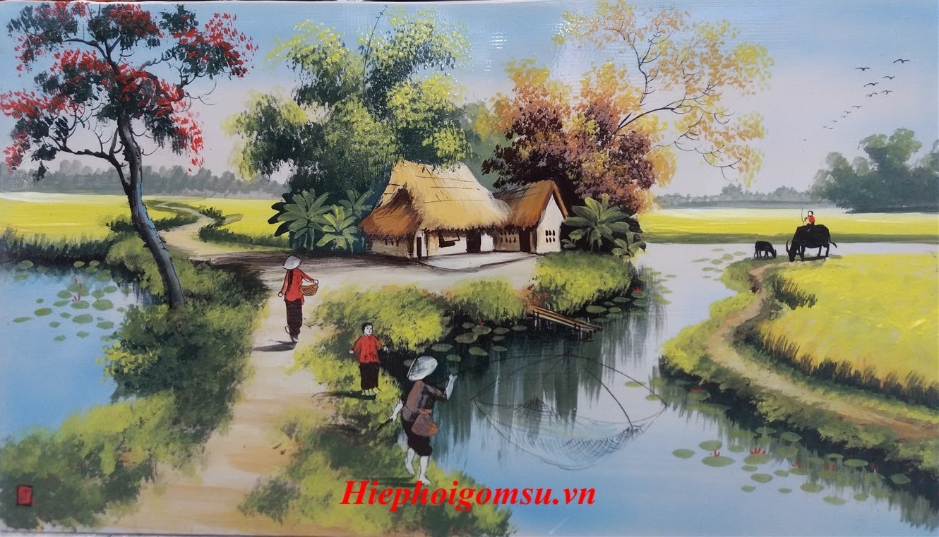 Tranh sứ đồng quê 115