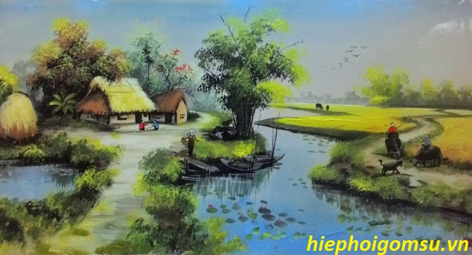 Tranh sứ cảnh đồng quê 062