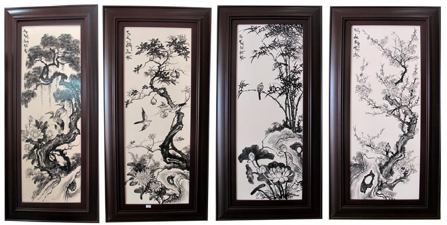 Tranh Tứ Quý Tùng cúc trúc mai 028