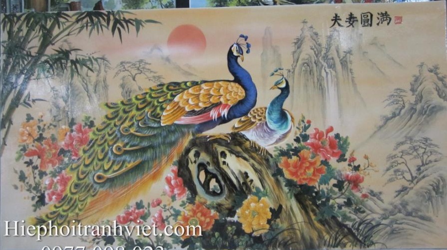 Tranh tích cổ Phu thê viên mãn 022