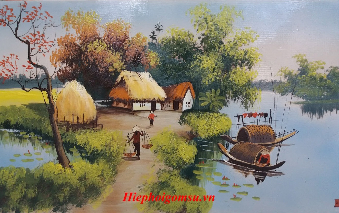 Tranh sứ đồng quê 130