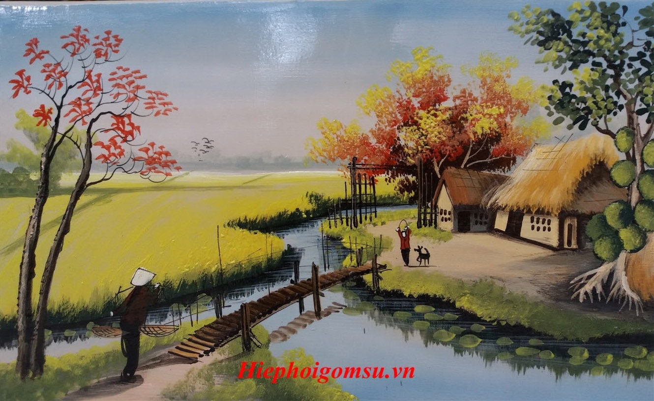 Tranh sứ đồng quê 132