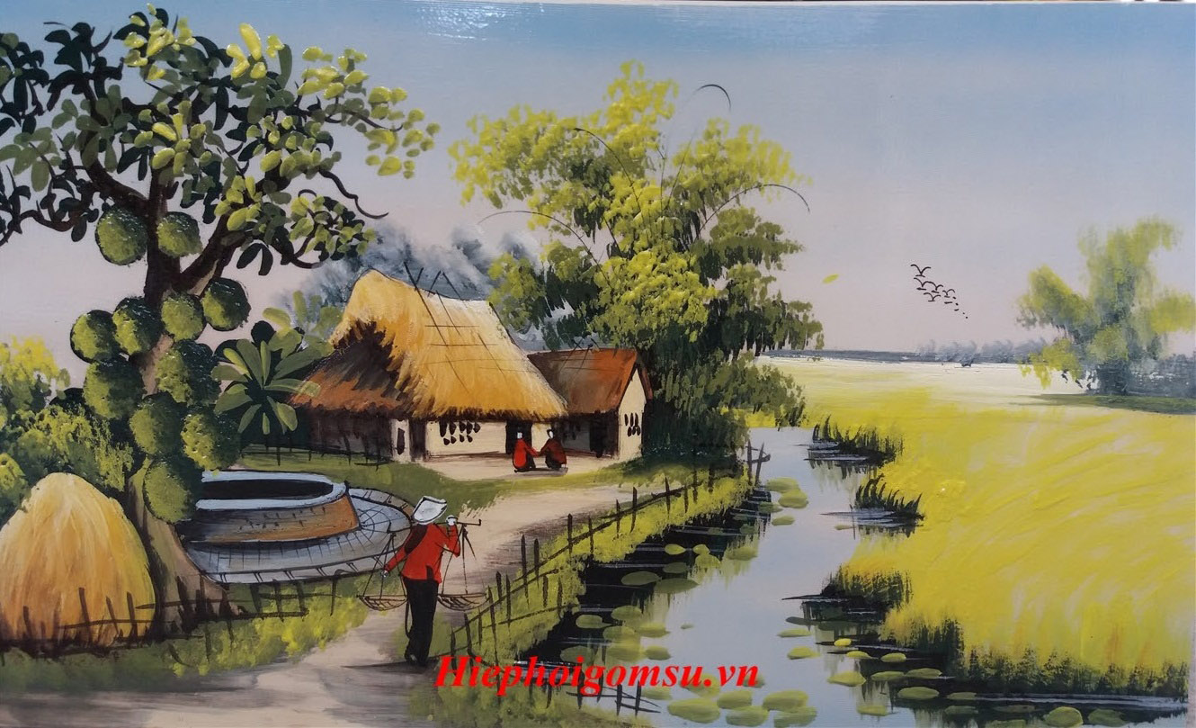Tranh sứ đồng quê 133