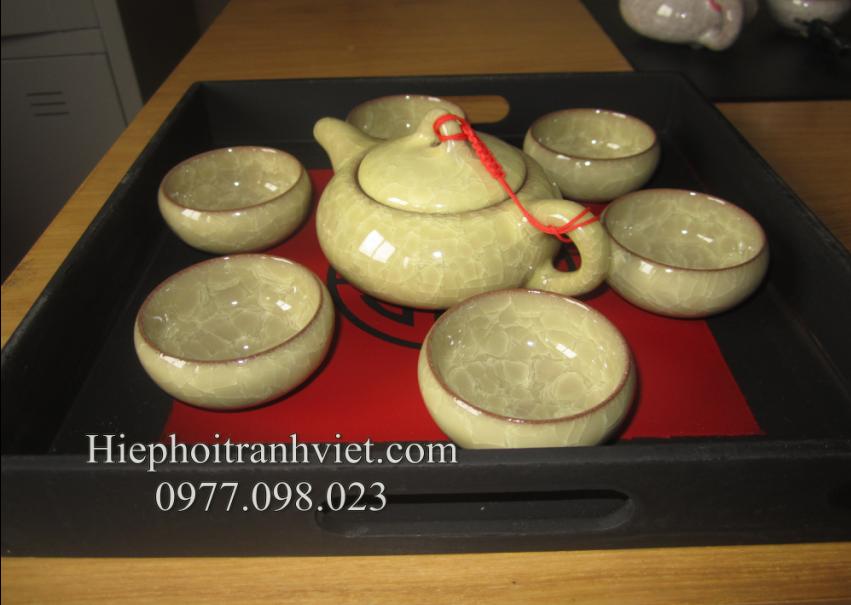 Ấm chén men ngọc cao cấp màu Vàng ACMN-003