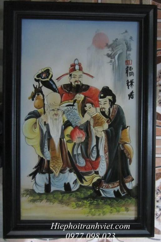 Tranh sứ tích cổ Phúc Lộc Thọ 014