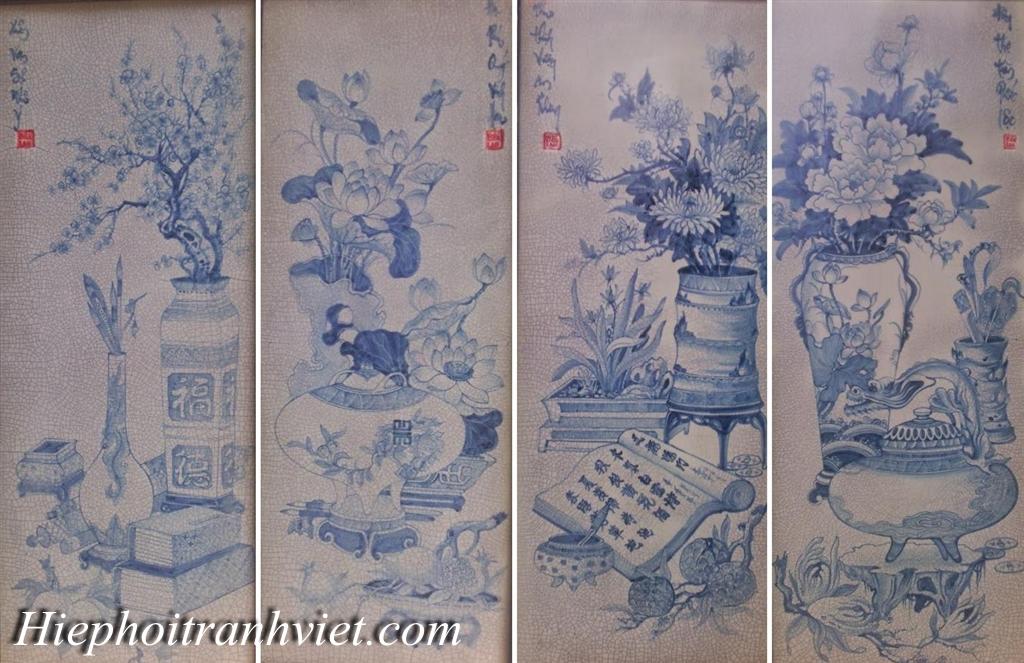 Tranh cổ đồ men rạn cao cấp 148