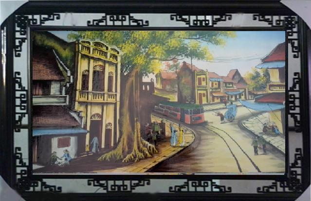 Tranh gốm sứ phố cổ Hà Nội 012