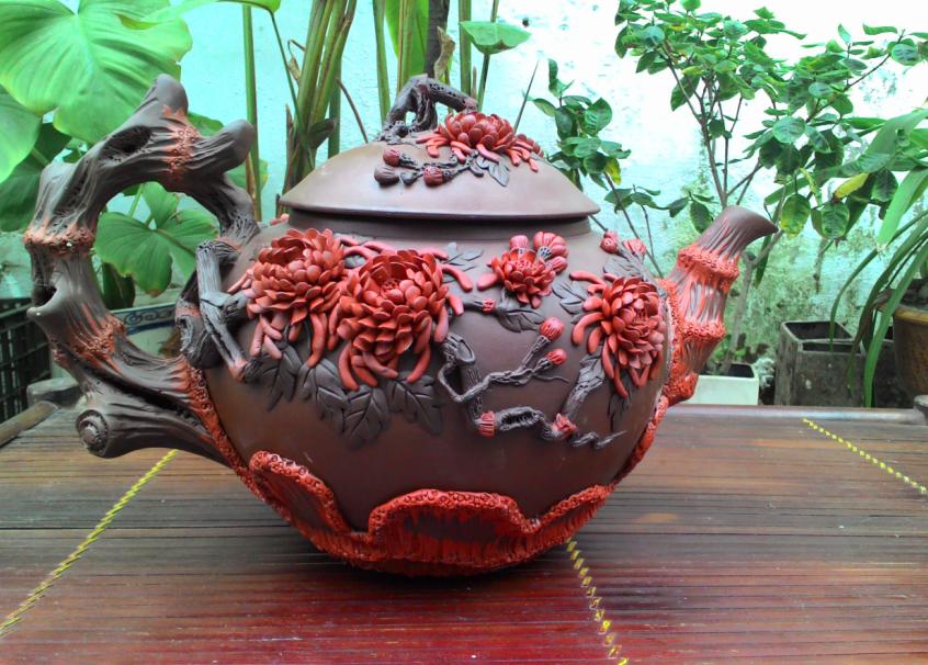 Ấm Tử Sa Hoa Cúc Hàng Độc ACTS-047