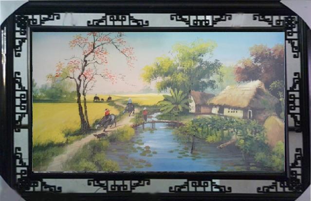 Tranh gốm sứ đồng quê 046