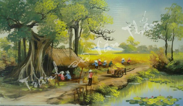 Tranh sứ mùa gặt 044