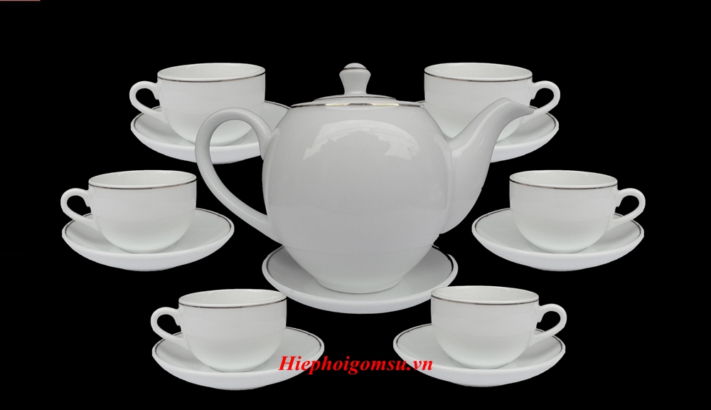 Ấm chén cao cấp dáng Minh Long kẻ chỉ vàng ACBT-113