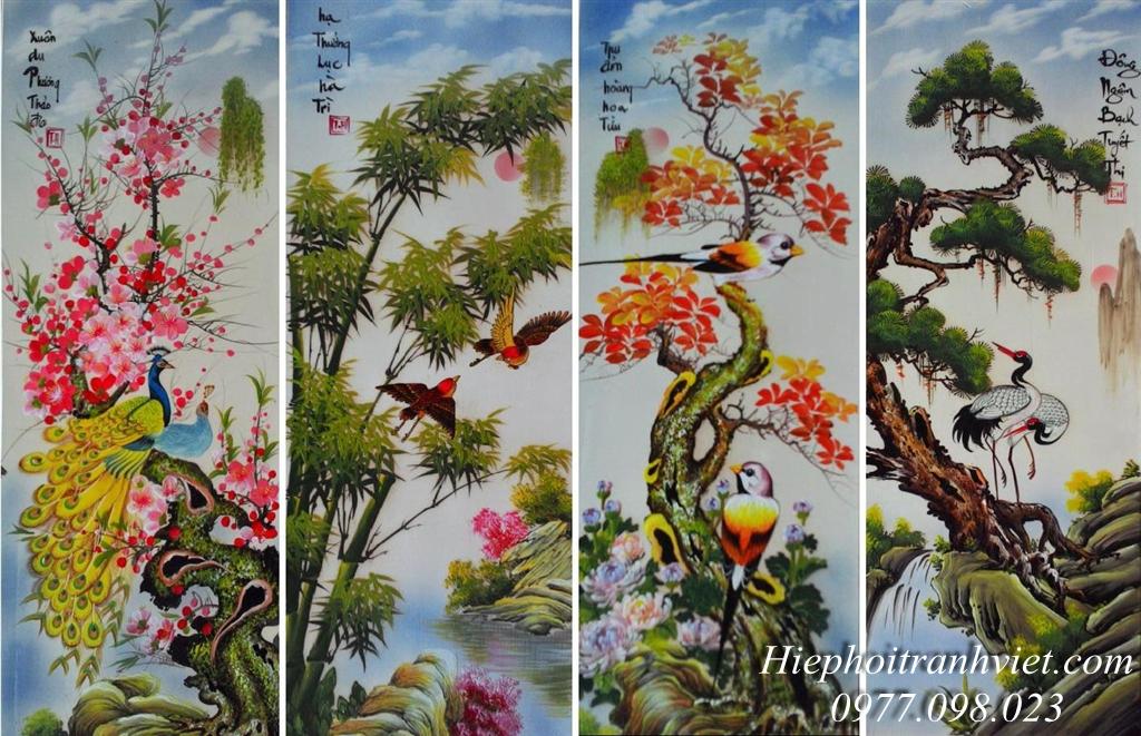 Tranh tứ quý Xuân Hạ Thu Đông 149