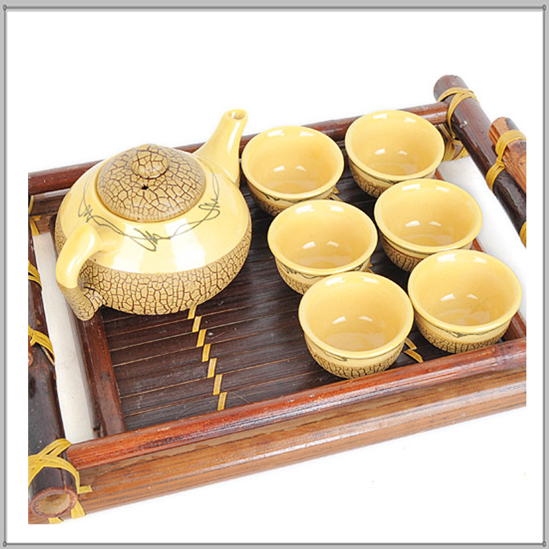 Ấm Chén Bát Tràng men rạn cao cấp ACBT-053