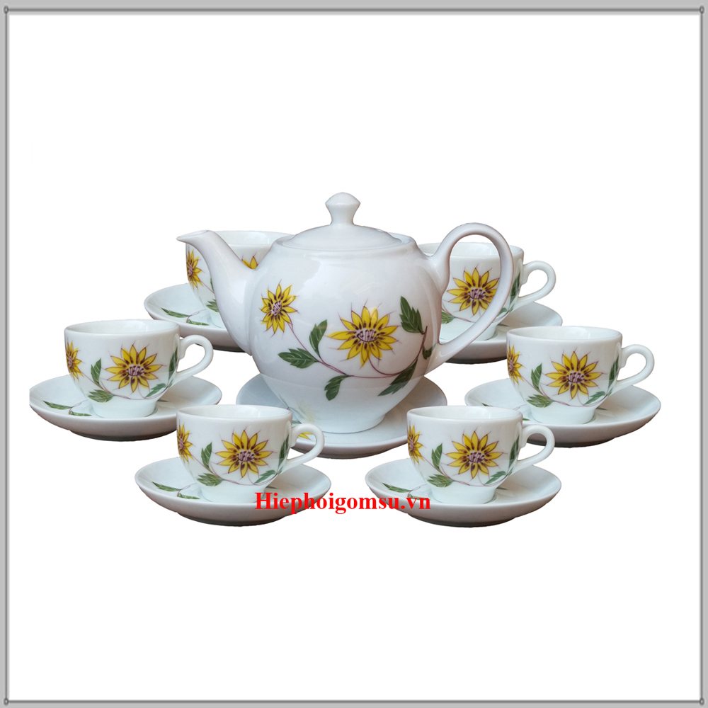 Bộ ấm chén vẽ hoa hướng dương
