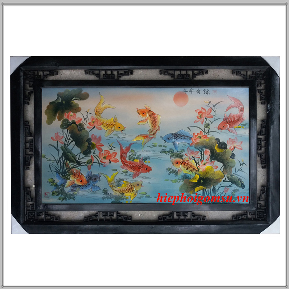 Tranh sứ cửu ngư quần hội