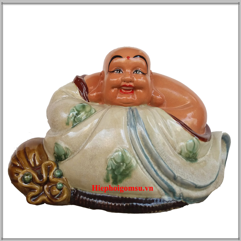 Tượng gốm sứ Phật Di Lặc no đủ cao 28 cm