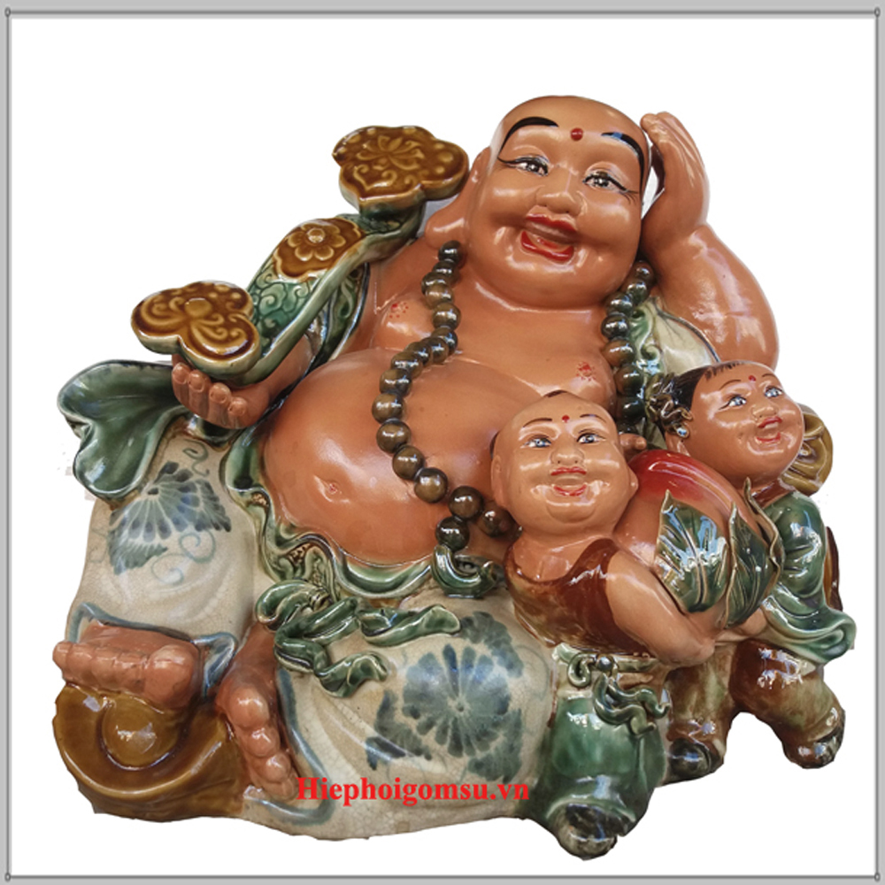 Tượng gốm sứ Di Lặc trường thọ cao 40 cm