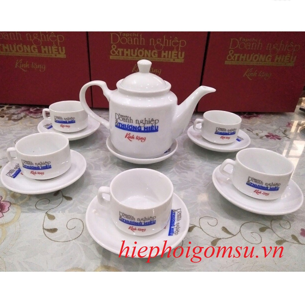 Bộ ấm chén in logo doanh nghiệp
