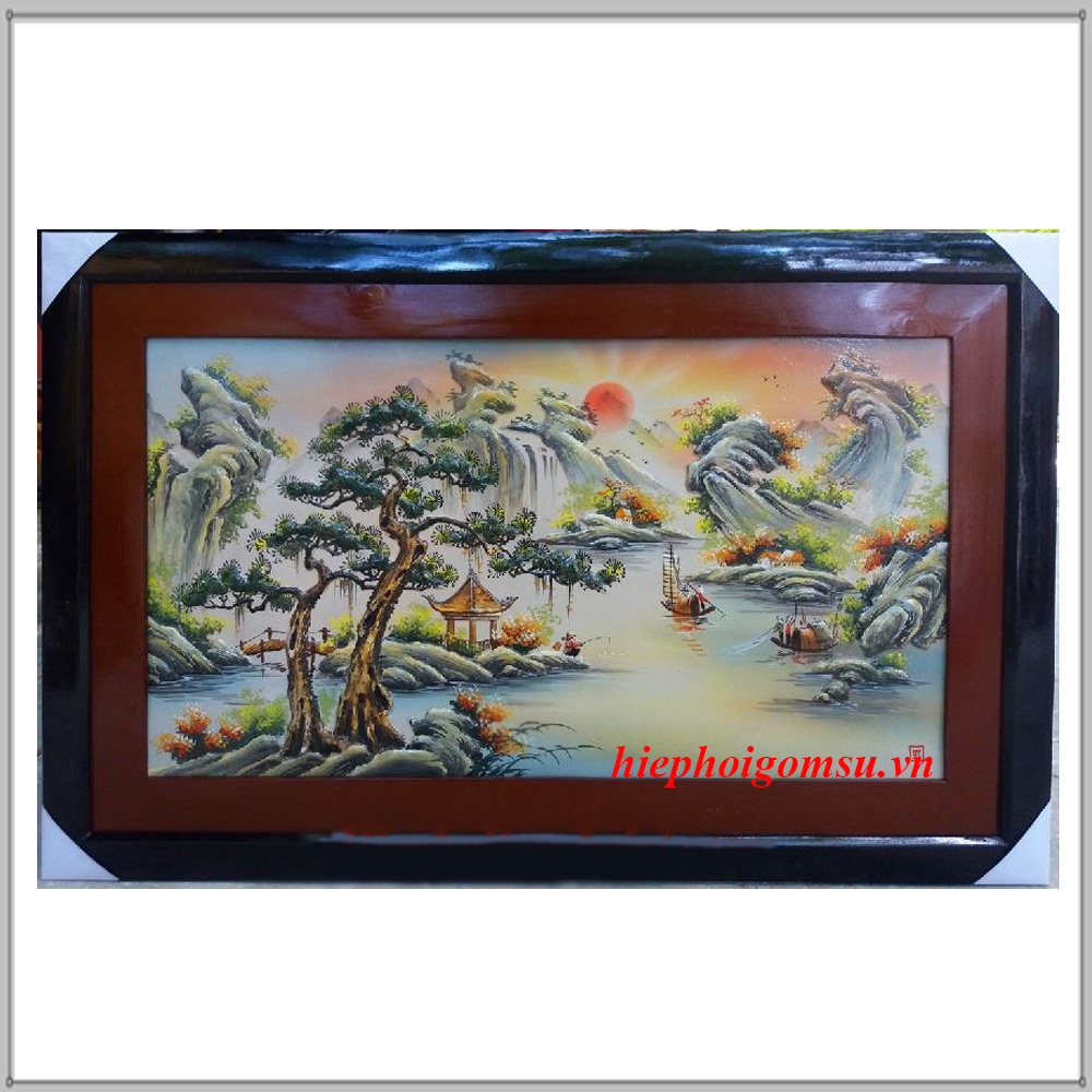 Tranh sơn thủy đắp nổi 006
