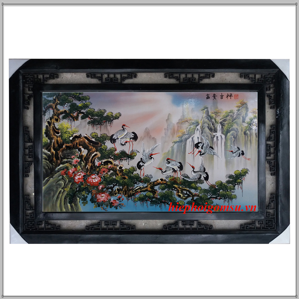 Tranh sơn thủy tùng hạc 003