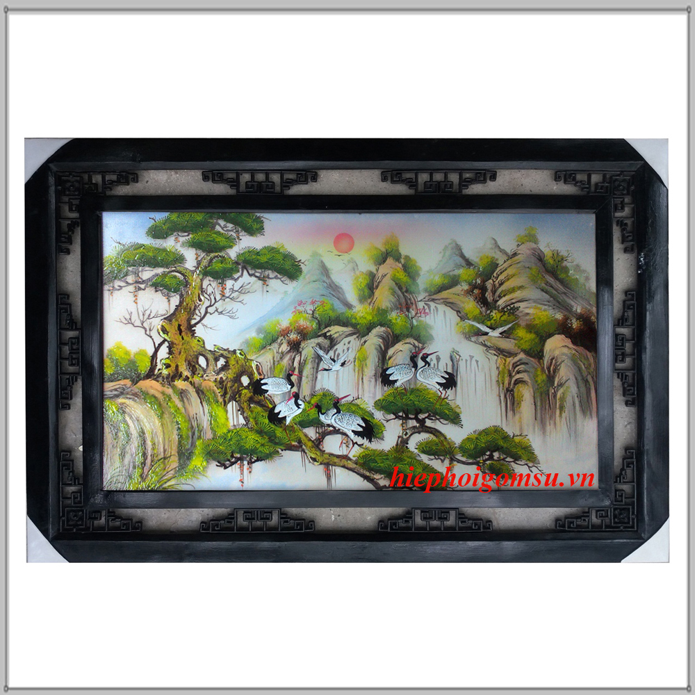 Tranh Phong Thủy Tùng Hạc 023