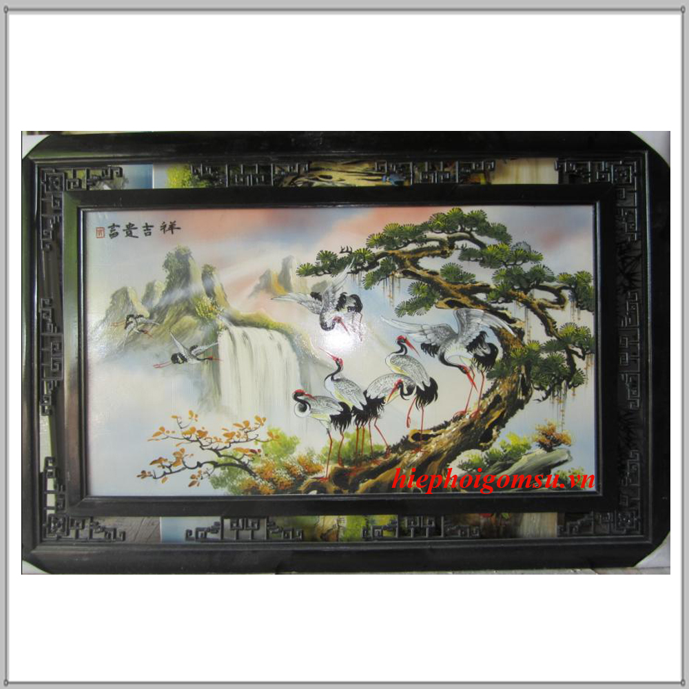 Tranh sứ Tùng Hạc 024