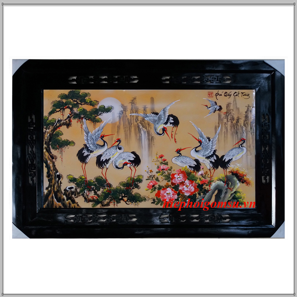 Tranh tùng hạc trường xuân