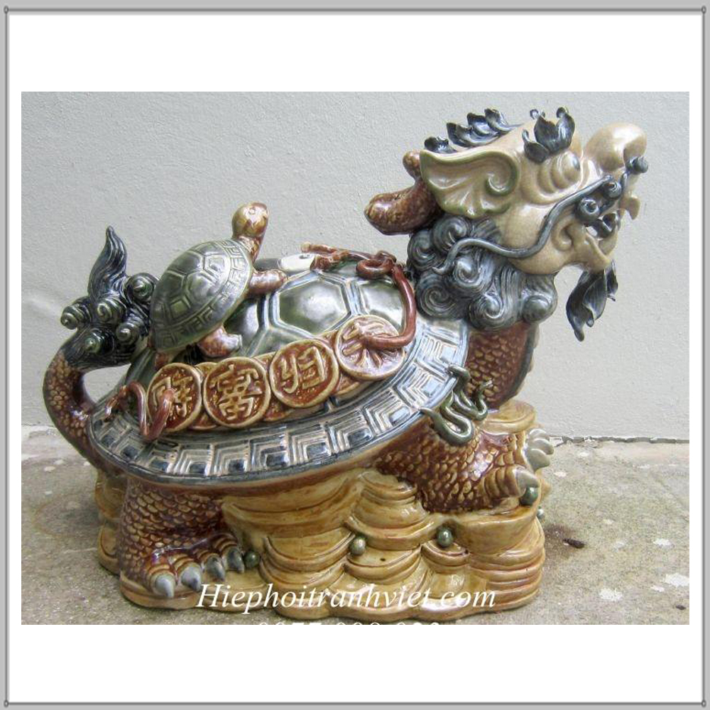 Tượng gốm sứ phong thủy Long Quy