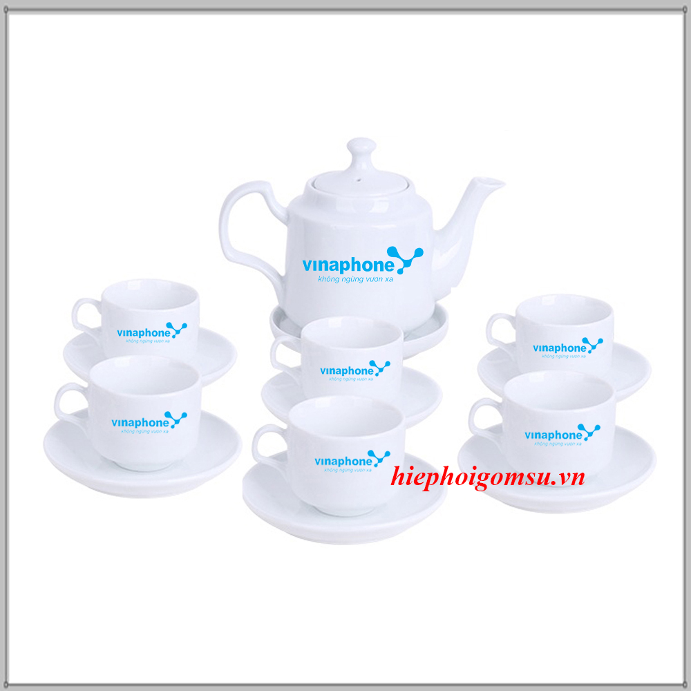 Bộ ấm chén cao cấp in logo Vinaphone