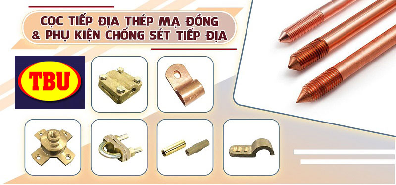 cọc tiếp địa mạ đồng và phụ kiện chống sét phân phối bởi chống sét Thủ Đô cọc tiếp địa mạ đồng và phụ kiện chống sét phân phối bởi chống sét Thủ Đô