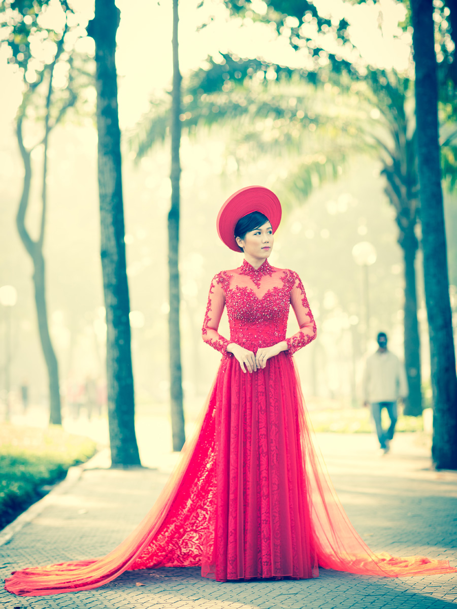 cô dâu Việt tại Mỹ đặt may váy cưới ở quê nhà