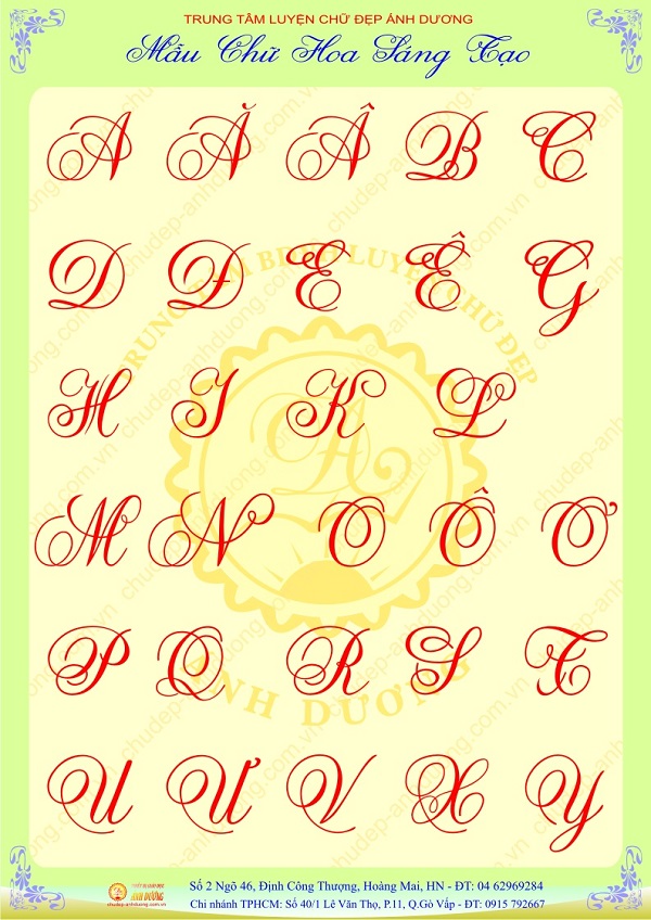 Mẫu chữ hoa sáng tạo 2