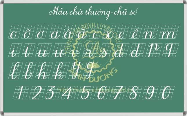 Mẫu chữ thường chữ số nghiêng thanh đậm