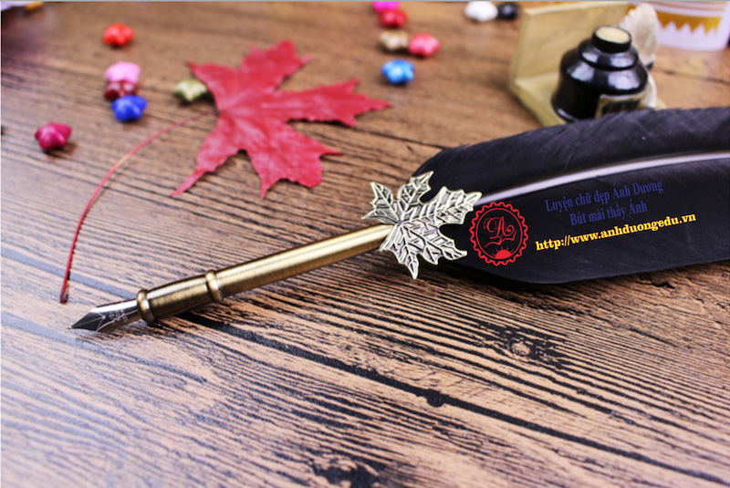 Bút lông ngỗng hộp hoa văn 6 ngòi 1 quản 1 mực