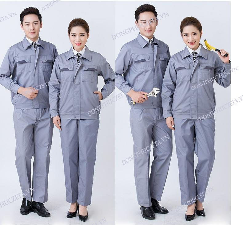 mẫu đồng phục kỹ thuật màu ghi
