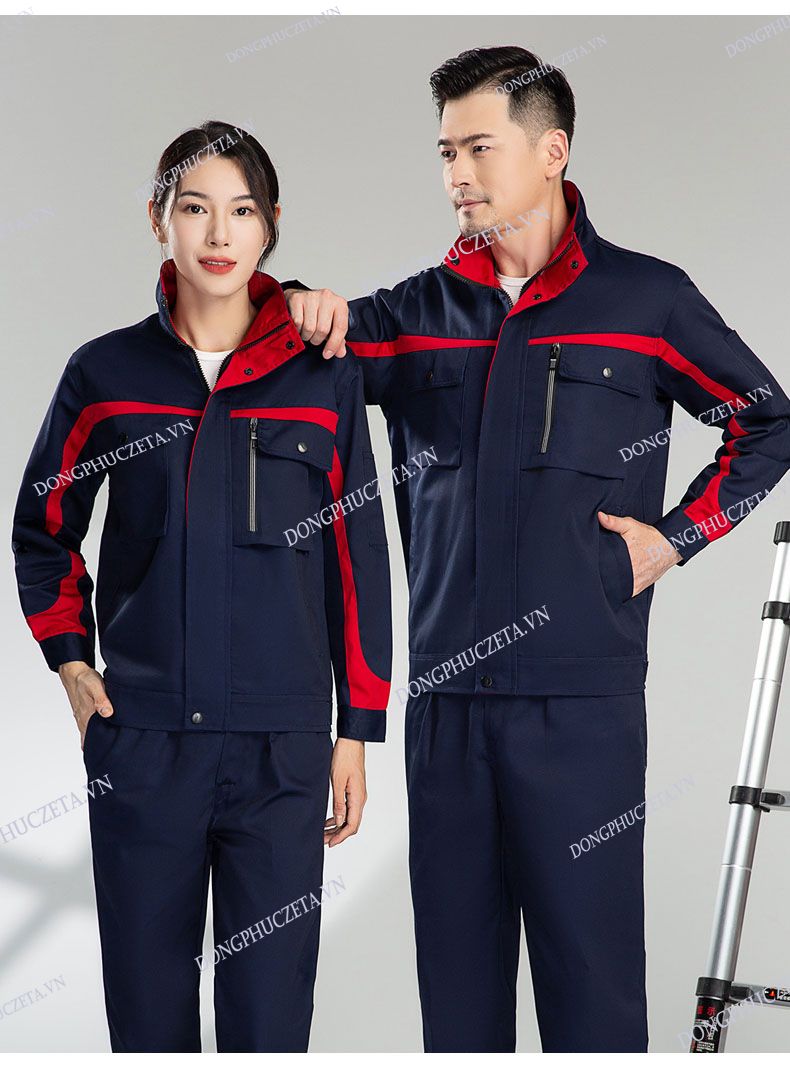 đồng phục bảo hộ lao động màu đỏ