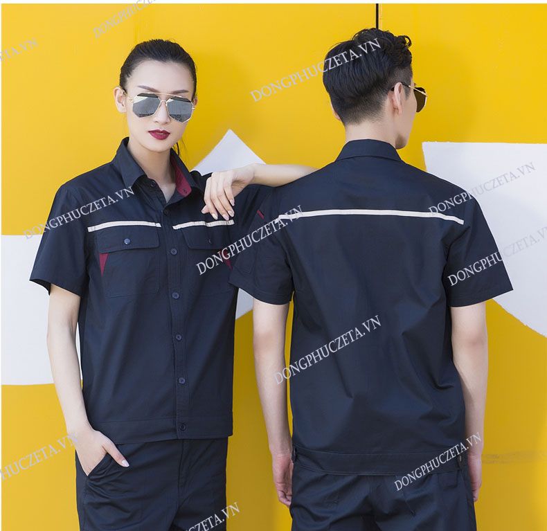 mẫu áo đồng phục kỹ thuật cộc tay