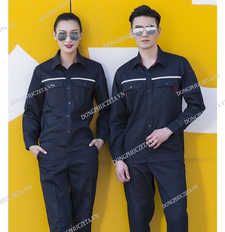 áo đồng phục kỹ thuật màu xanh tím than