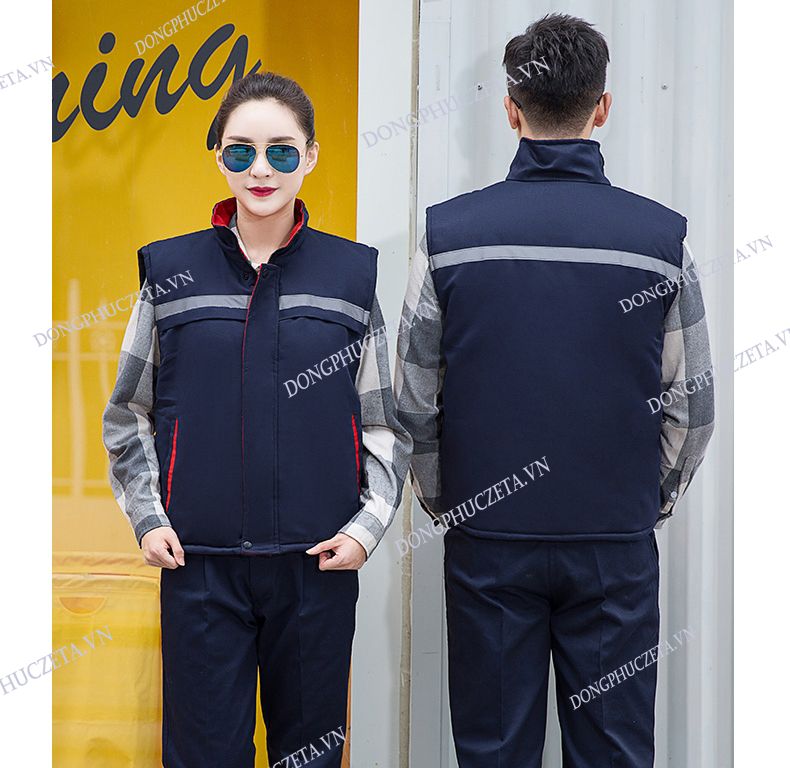 áo gile kỹ sư phản quang mùa đông