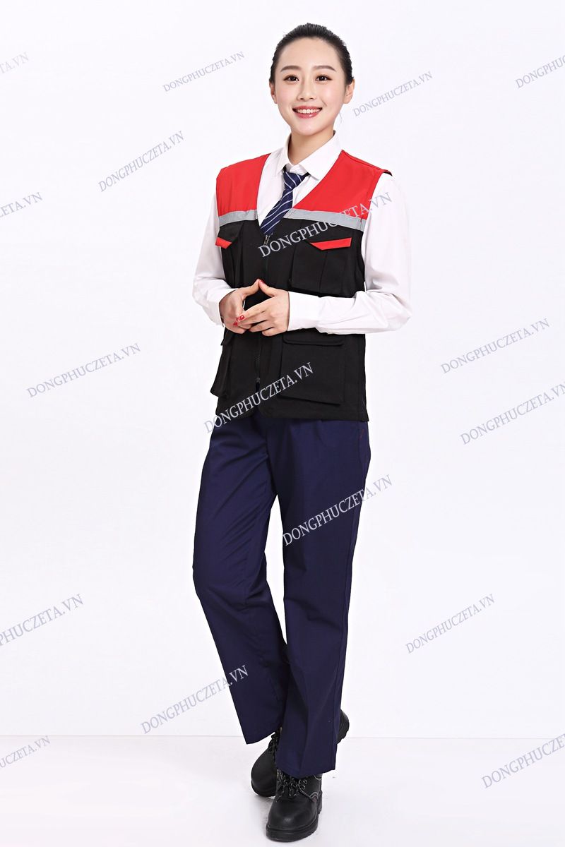 gile đồng phục phản quang màu đen