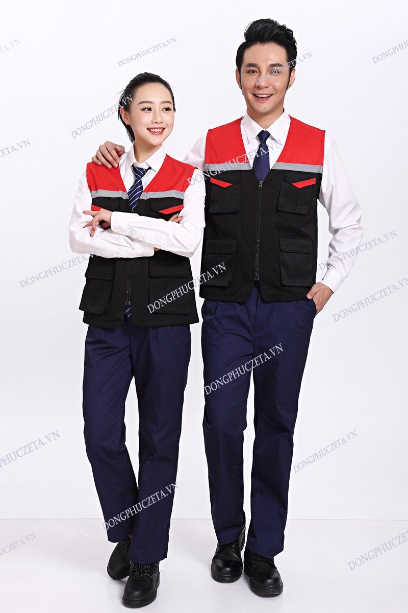 áo gile phản quang công trình