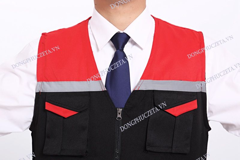 cổ áo gile phản quang đồng phục