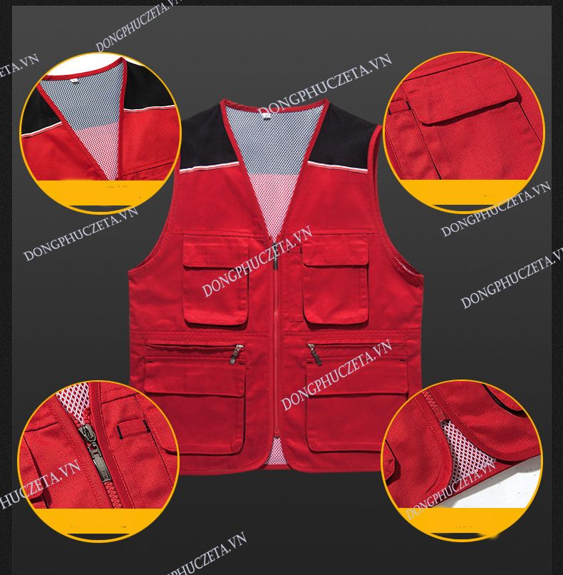 mẫu áo gile phản quang túi hộp