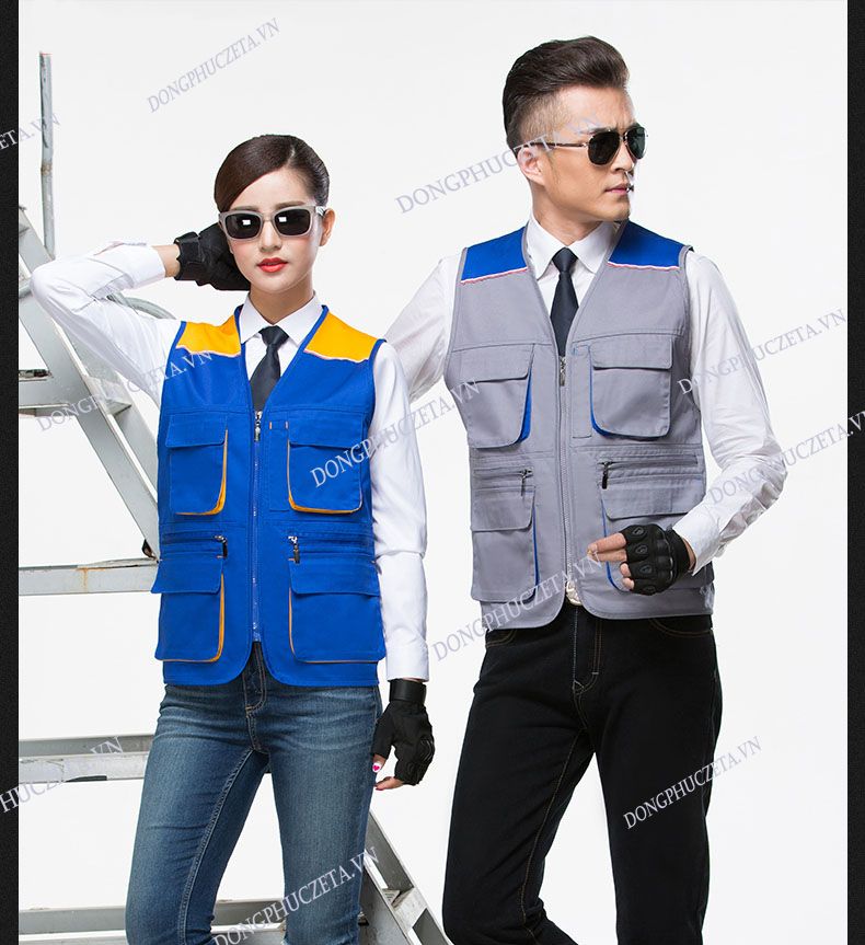 áo gile bảo hộ màu xanh dương