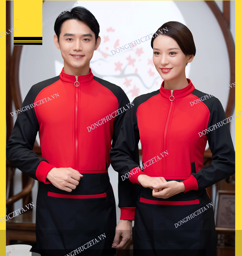 áo khoác đồng phục nhà hàng màu đen