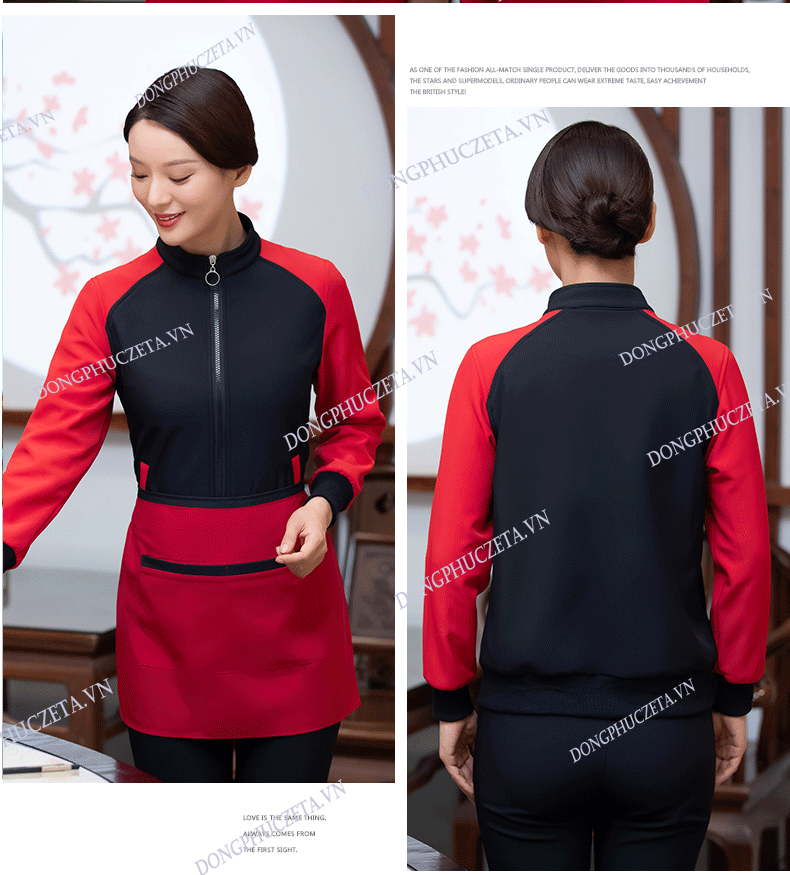 May áo khoác đồng phục nhà hàng tại hải dương