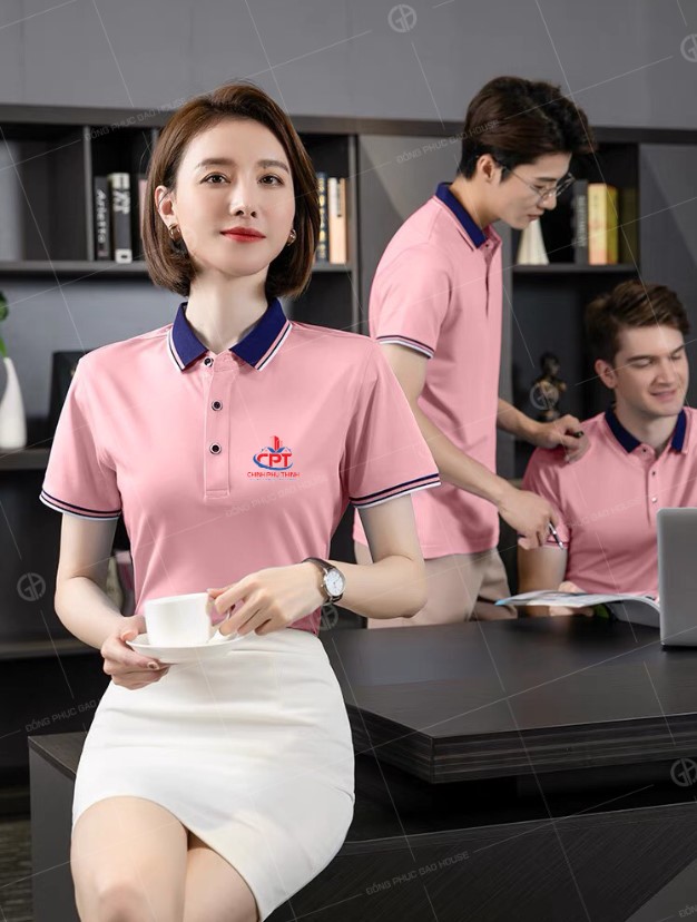 áo đồng phục màu hồng đẹp